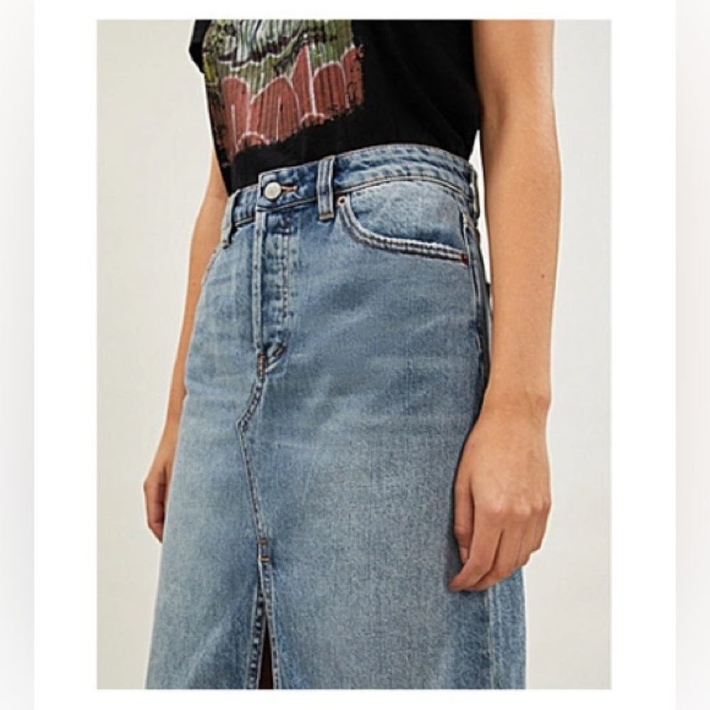 Free People Rhiannon Denim Maxi Skirt